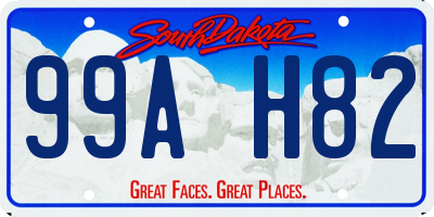 SD license plate 99AH82
