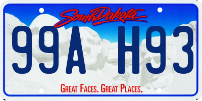 SD license plate 99AH93