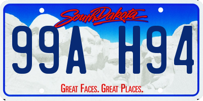 SD license plate 99AH94