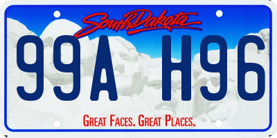 SD license plate 99AH96