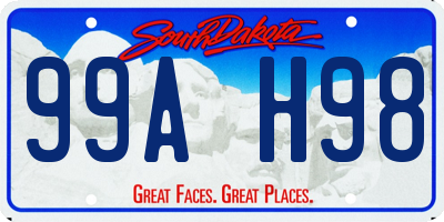 SD license plate 99AH98