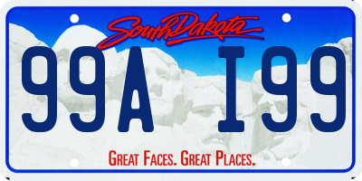 SD license plate 99AI99