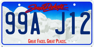 SD license plate 99AJ12