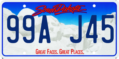 SD license plate 99AJ45