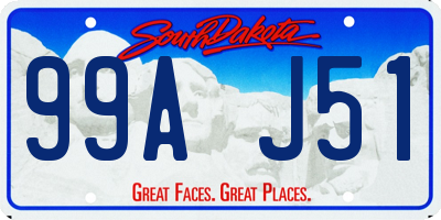 SD license plate 99AJ51