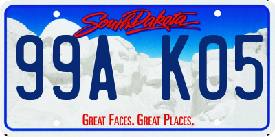 SD license plate 99AK05