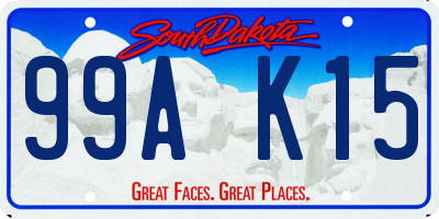 SD license plate 99AK15