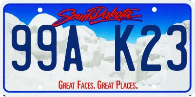 SD license plate 99AK23