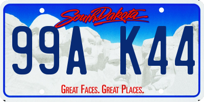 SD license plate 99AK44