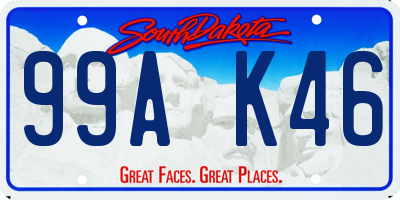 SD license plate 99AK46