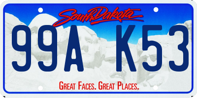 SD license plate 99AK53