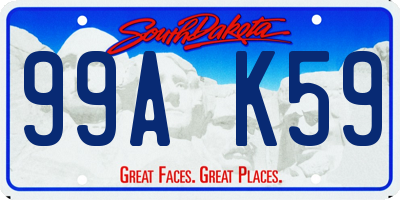 SD license plate 99AK59