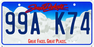 SD license plate 99AK74