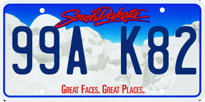 SD license plate 99AK82