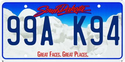 SD license plate 99AK94