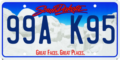 SD license plate 99AK95