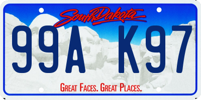 SD license plate 99AK97