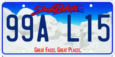 SD license plate 99AL15