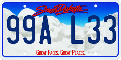 SD license plate 99AL33