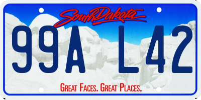 SD license plate 99AL42