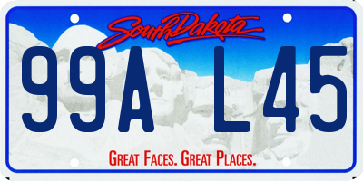 SD license plate 99AL45