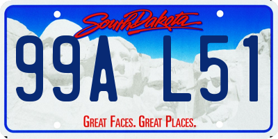 SD license plate 99AL51