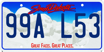 SD license plate 99AL53