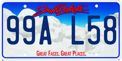 SD license plate 99AL58