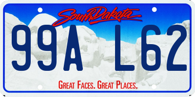 SD license plate 99AL62