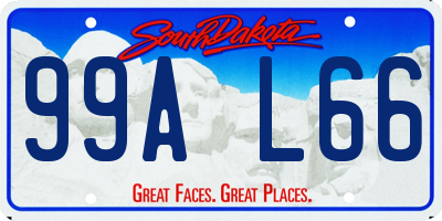 SD license plate 99AL66