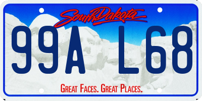 SD license plate 99AL68