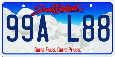SD license plate 99AL88
