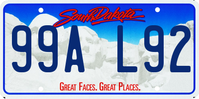 SD license plate 99AL92