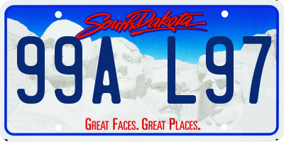 SD license plate 99AL97