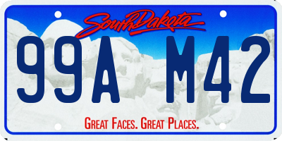 SD license plate 99AM42