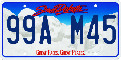 SD license plate 99AM45