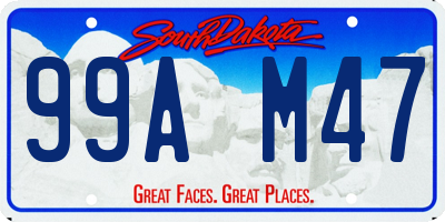 SD license plate 99AM47