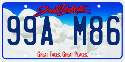 SD license plate 99AM86