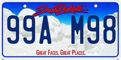 SD license plate 99AM98