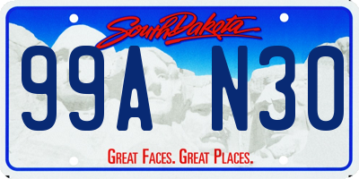 SD license plate 99AN30