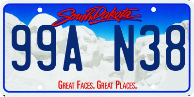 SD license plate 99AN38