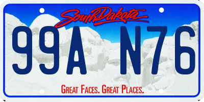 SD license plate 99AN76