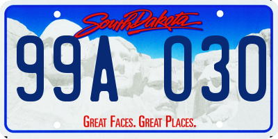 SD license plate 99AO30