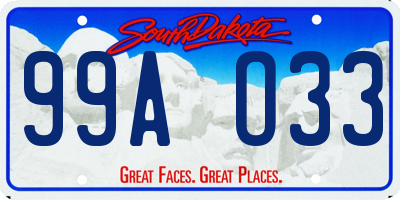 SD license plate 99AO33
