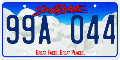 SD license plate 99AO44