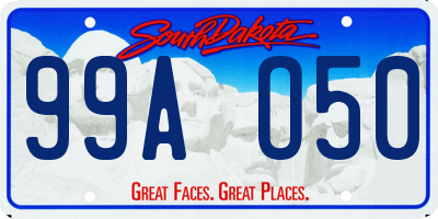 SD license plate 99AO50