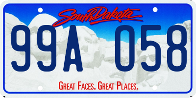 SD license plate 99AO58