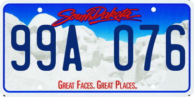 SD license plate 99AO76