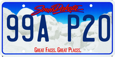 SD license plate 99AP20