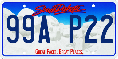 SD license plate 99AP22